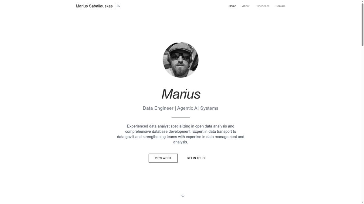 Marius Sabaliauskas - Data Engineer & AI Systems Specialist